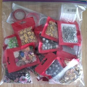 Assorted Beads and Craft Supplies